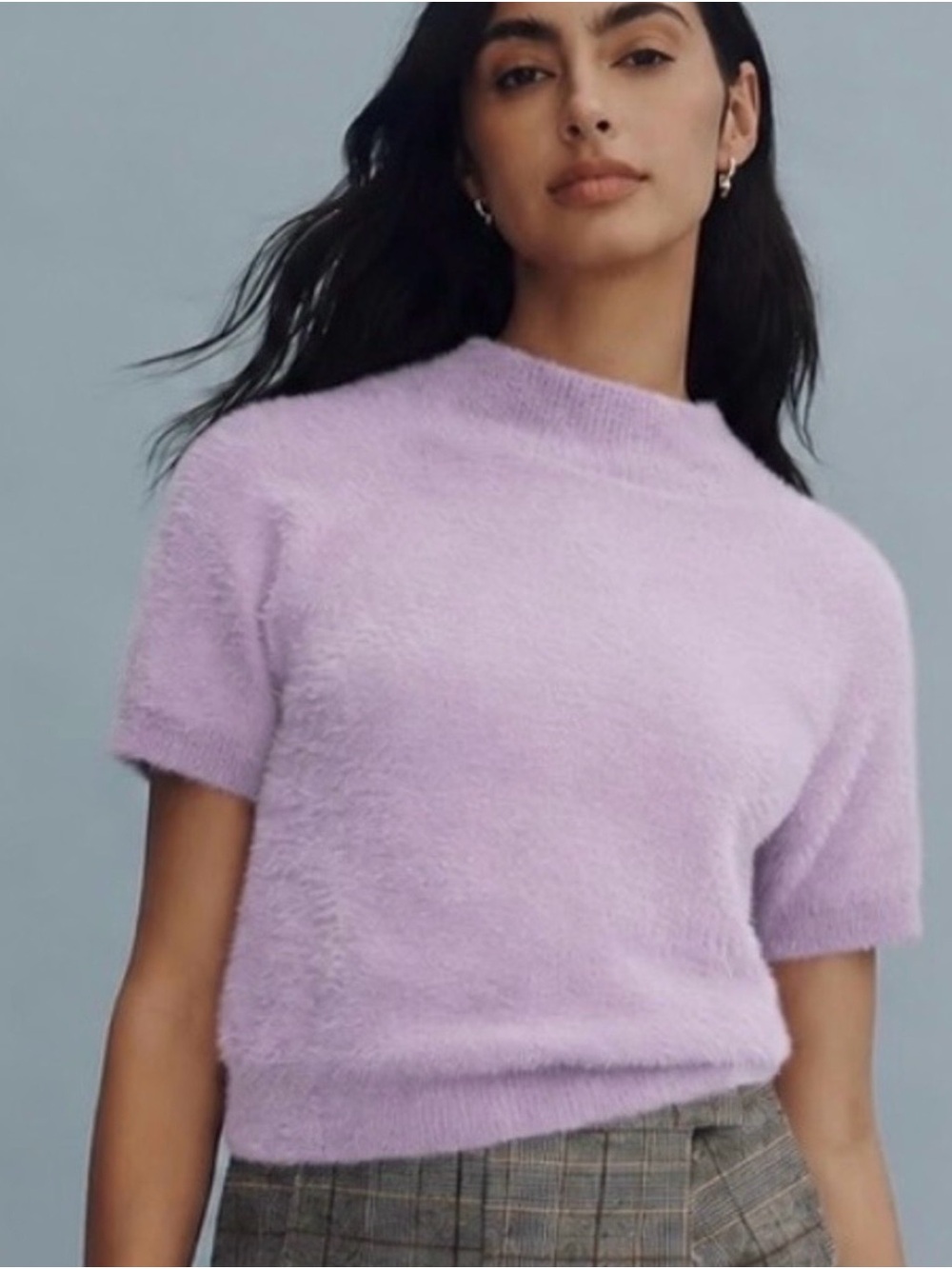 Pilcro Baby Tee Sweater in Lavender